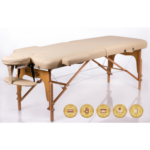 RestPro Memory 2 Beige Κρεβάτι Μασάζ Φυσικοθεραπείας Βαλίτσα Ξύλινο με θήκη φορητό